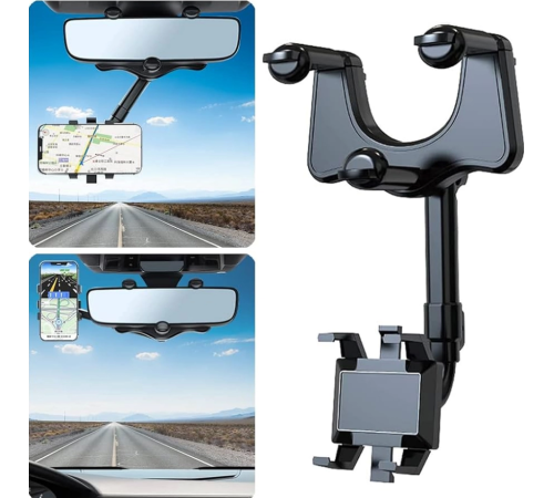 BX AKSESUAR 360° DÖNEBİLEN DİKİZ AYNASI TELEFON TUTUCU AT15