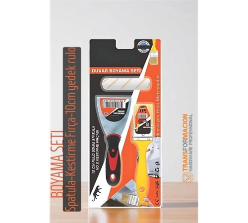 BX Boyama Seti - Spatula - Kestirme Fırça - 10cm yedek rulo