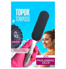 BX  Çelik Topuk Törpüsü - 10 Yedekli Profesyonel Çelik Topuk Törpüsü Solingen Professional