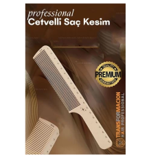 BX Cetvelli Saç Kesim Tarağı - Berber Kuaför Saç Kesim Tarağı Profesyonel