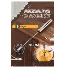 BX Dönerli Çırpıcı 304 Paslanmaz Çelik Yumurta Çırpıcı