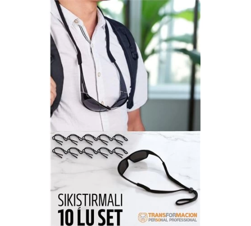 BX Gözlük İpi Ayarlanabilir Sıkıştırmalı Gözlük İpi 10 lu SET