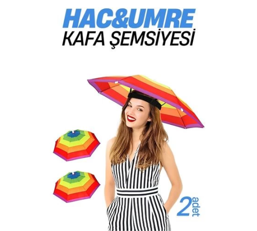BX Hac Umre Kafa Şemsiyesi Güneş Koruma Şemsiyesi 2 adet
