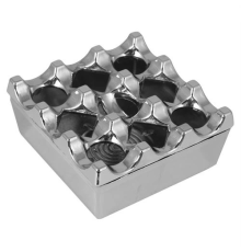 BX Kapaklı Paslanmaz Kare Küllük - Kapaklı Metal Kül Tablası - Kafe Küllüğü Restoran Küllüğü Masaüstü Küllük