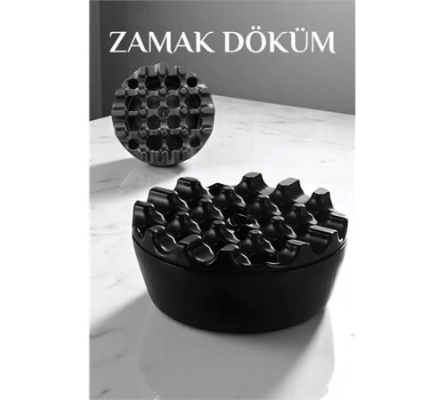 BX Kapaklı Zamak Döküm Yuvarlak Küllük Metal Kül Tablası - Kafe Küllüğü SİYAH BX Kapaklı Zamak Döküm Yuvarlak Küllük Metal Kül Tablası - Kafe Küllüğü SİYAH