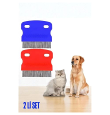 BX Kedi Köpek Bit Pire Tarağı Metal Uçlu Bit Tarağı 2 ADET SET