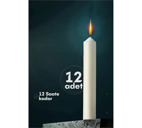 BX Klasik Mum 12 Adet - Kokusuz Mum
