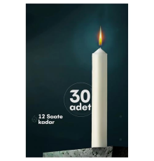 BX Klasik Mum 30 Adet - Kokusuz Mum