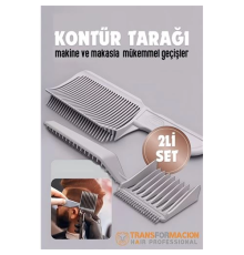 BX Kuaför Berber Kavisli Kontur Kesim Tarağı 2 li SET