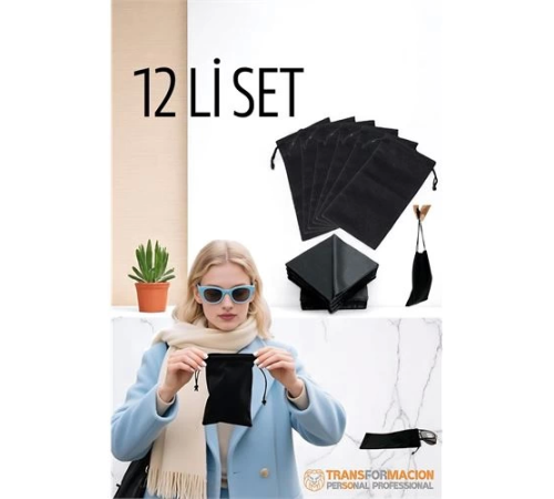 BX Kumaş Gözlük Kılıfı 6+6 Kılıf+Bezli SET