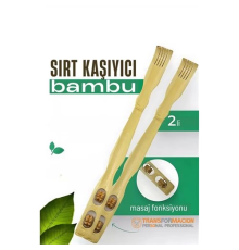 BX Masajlı Sırt Kaşıma Aparatı - Bambu Sırt Kaşıyıcı 2 li set