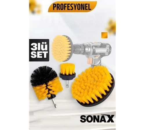 BX Matkap Fırçası - Matkap Ucuna Takılan Fırça Seti Sonax - Profesyonel Temizlik Fırçaları