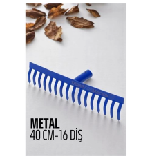 BX Metal Bahçe Tırmığı - Yaprak Toplama Tırmığı Dayanıklı Tırmık 16 DİŞ 40 CM