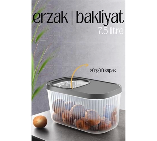 BX MultiBox Erzak Bakliyat Kutusu Sürgülü Kapak 7.5 Litre