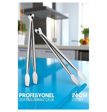 BX Mutfak Maşası - Mangal Barbekü Maşası - Izgara Maşası Tava Maşası Çelik  24 Cm