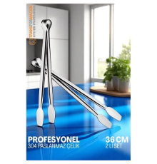BX Mutfak Maşası - Mangal Barbekü Maşası - Izgara Maşası Tava Maşası Çelik 36 Cm