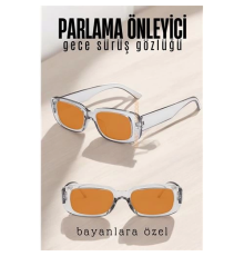 BX Parlama Önleyici Bayan Gece Sürüş Görüş Gözlüğü Sis Far Işık Önleyici Anti-Fog Gözlük