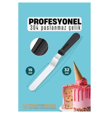 BX Pasta Spatulası Profesyonel 304 Paslanmaz Çelik 32 Cm