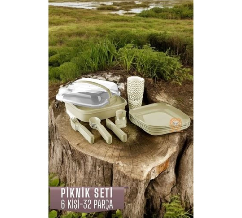 BX Piknik Seti 6 Kişilik 32 Parça LATTE