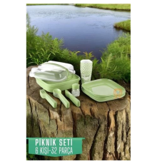 BX Piknik Seti 6 Kişilik 32 Parça YEŞİL