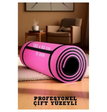 BX Pilates Matı- Spor Matı - Yoga Matı 11 mm Çift Taraflı Pembe