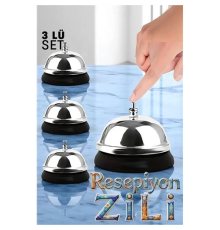 BX Resepsiyon Zili  - Resepsiyon ve Restoran İçin Zil - Resepsiyon Çağrı Zili 3 lü set