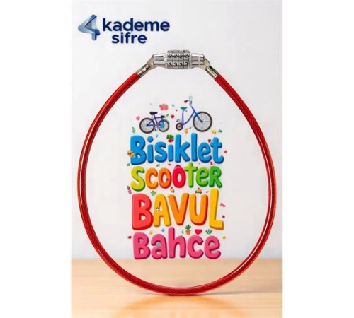 BX Şifreli Bisiklet Kilidi - 4 Kademe Şifreli Kablo Kilit - 50 cm Bavul Kilidi BX Şifreli Bisiklet Kilidi - 4 Kademe Şifreli Kablo Kilit - 50 cm Bavul Kilidi