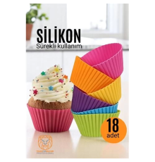 BX Silikon Muffin Kalıbı - Sürekli Kullanım Muffin Kek Kalıbı 18 ADET