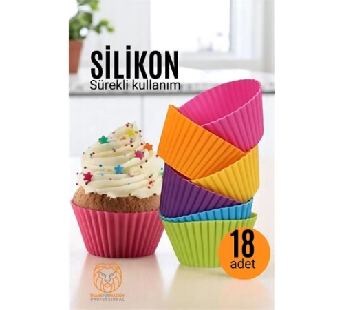 BX Silikon Muffin Kalıbı - Sürekli Kullanım Muffin Kek Kalıbı 18 ADET BX Silikon Muffin Kalıbı - Sürekli Kullanım Muffin Kek Kalıbı 18 ADET
