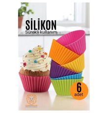 BX Silikon Muffin Kalıbı - Sürekli Kullanım Muffin Kek Kalıbı 6 ADET