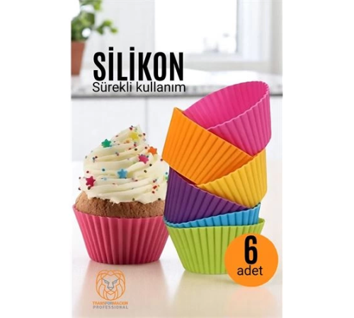 BX Silikon Muffin Kalıbı - Sürekli Kullanım Muffin Kek Kalıbı 6 ADET BX Silikon Muffin Kalıbı - Sürekli Kullanım Muffin Kek Kalıbı 6 ADET