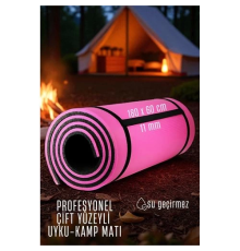BX Uyku Matı - Kamp Matı - Piknik Çadır Matı 11 mm Çift Taraflı Pembe