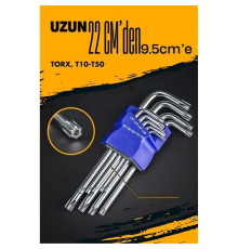 BX Uzun Torx Anahtar Seti Yıldız Alyan Seti - Torx Allen Anahtarı 9 Parça