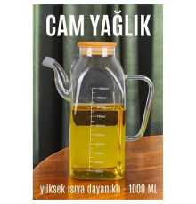 BX Yağ Sirke Şişesi Yağlık Borosilikat Cam 1000 ML