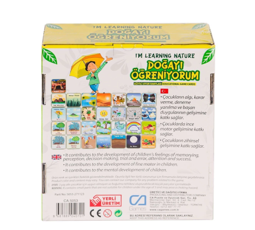 CAEGT-5053 Doğayı Öğreniyorum Eğitici Oyun Kartları CAEGT-5053 Doğayı Öğreniyorum Eğitici Oyun Kartları