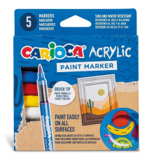Carioca Akrilik Paint Marker Su Bazlı Fırça Uçlu 5'li