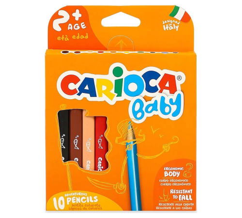 Carioca Baby Jumbo Üçgen Kuru Boya Kalemi 10'lu