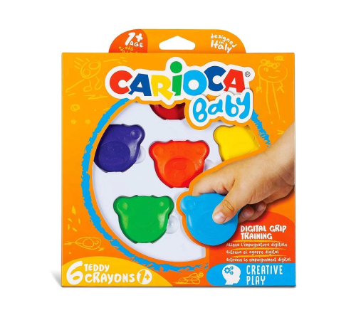 Carioca Baby Teddy Crayons 6'lı
