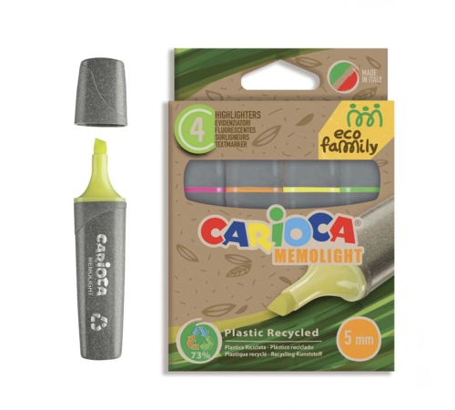 Carioca Eco Family Fosforlu Marker 4'lü
