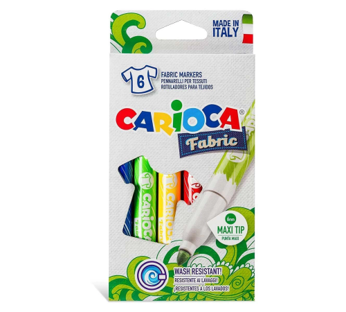 Carioca Kumaş Keçeli Boya Kalemi Maxi 6'lı Carioca Kumaş Keçeli Boya Kalemi Maxi 6'lı