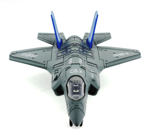 Çek Bırak Metal F-35 Benzeri Gri Savaş Uçağı Sesli Işıklı