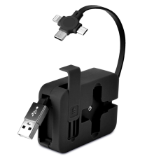 Cep Tipi Telefon Tutuculu Makaralı Uzayıp Kısalabilen 3'ü 1 Arada USB Şarj Kablosu