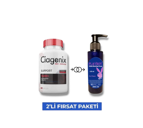 Ciagenix Erkek Performans Arttıran 60'lı Takviye + Etkili  Kadın İstekli Arttırıcı Krem 125 ML