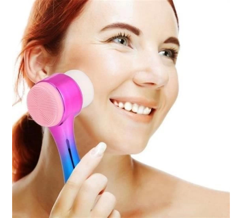 Çift İşlevli Renkli Cilt Yüz Temizleme Fırçası Peeling Masaj Etkili Gözenek Temizleyici Alet