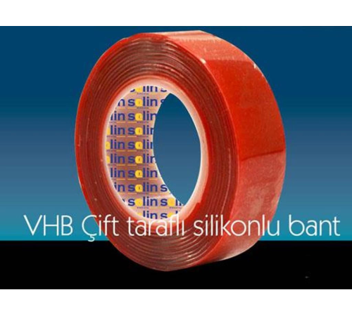 Çift Taraflı Akrilik Silikonize Bant 18 mm x 2 metre Kırmızı VHB (336336)