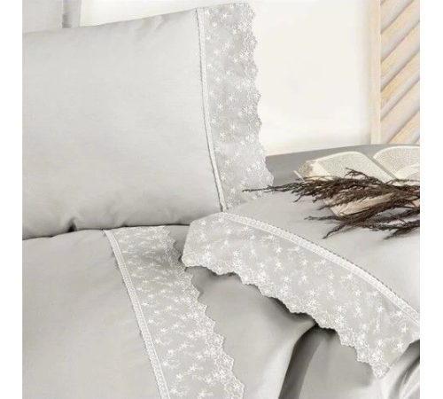 Clasy Ranforce Nevresim Takımı Çift Kişilik Britta V3 Gri Clasy Ranforce Nevresim Takımı Çift Kişilik Britta V3 Gri