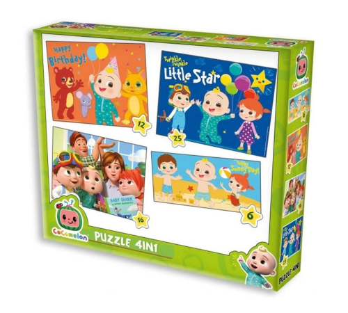 Cocomelon 4 in 1 Puzzle Seti Eğlenceli ve Eğitici Cocomelon 4 in 1 Puzzle Seti Eğlenceli ve Eğitici