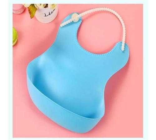 Çocuk Bebek Mama Önlüğü Dökülme Engelleyici Bükülebilir Mavi