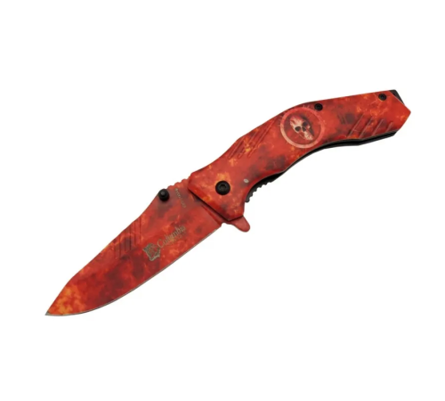 Columbia Skeleton 7000B Kamp Çakı 20 cm - Kırmızı İskelet Desenli, Otomatik Columbia Skeleton 7000B Kamp Çakı 20 cm - Kırmızı İskelet Desenli, Otomatik