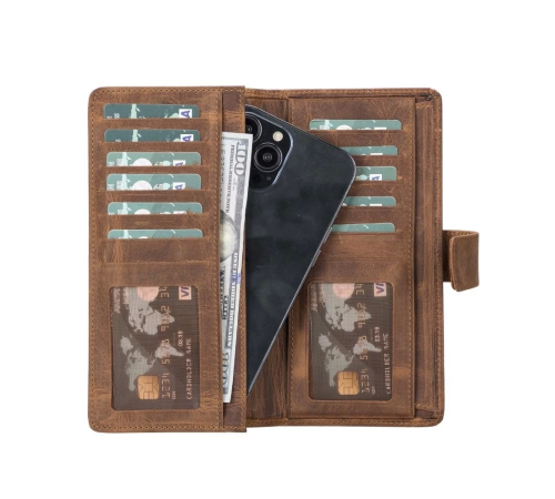 Coppet 6.7 inch Uyumlu Deri Kartlıklı Kılıf G6 Taba Coppet 6.7 inch Uyumlu Deri Kartlıklı Kılıf G6 Taba